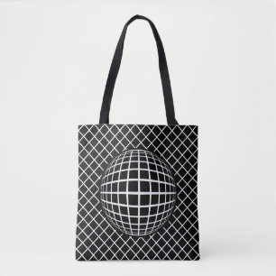 Schwarze und Weiße Abstrakte Geometrische Form Tasche