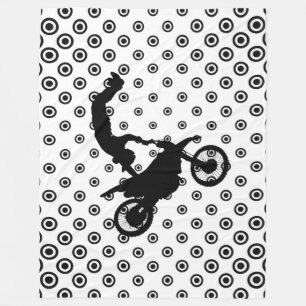 Schwarze und weiße abstrakte Motocross-Fließe-Deck Fleecedecke