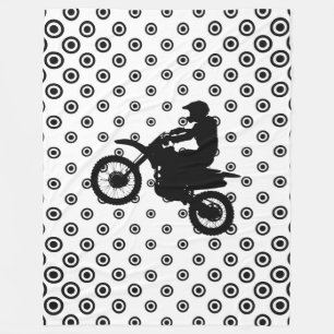 Schwarze und weiße abstrakte Motocross-Fließe-Deck Fleecedecke