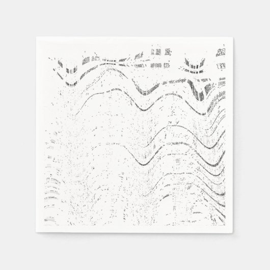 Schwarze und weiße abstrakte Wirbel-Rustical-Hochz Serviette (Vorderseite)