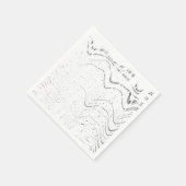 Schwarze und weiße abstrakte Wirbel-Rustical-Hochz Serviette (Ecke)