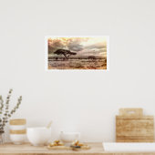 Schwarze und weiße Akazien auf der afrikanischen S Poster (Küche)