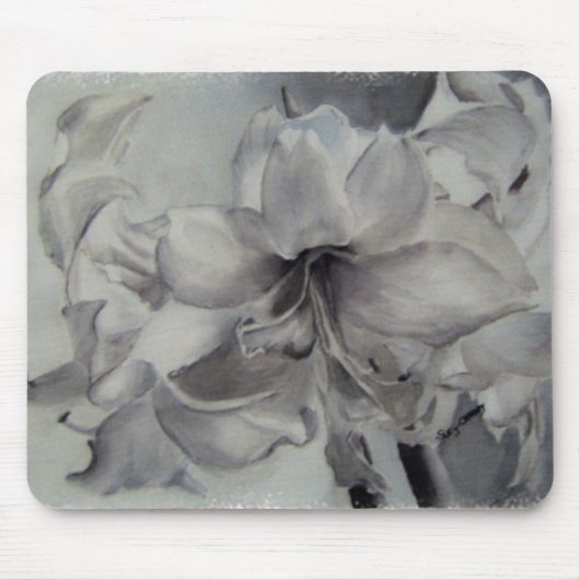 SCHWARZE UND WEISSE AMARYLLIS MOUSEPAD (Vorne)