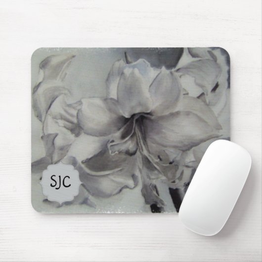 SCHWARZE UND WEISSE AMARYLLIS MOUSEPAD (Mit Mouse)