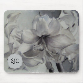 SCHWARZE UND WEISSE AMARYLLIS MOUSEPAD