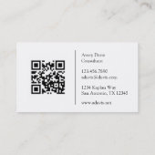 Schwarze und weiße Anatomie Art Back Muscles QR Co Visitenkarte (Rückseite)