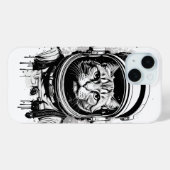 Schwarze und weiße Astronautenkatze Case-Mate iPhone Hülle (Rückseite (Horizontal))