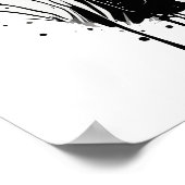 Schwarze und weiße Astronautenkatze Poster (Ecke)