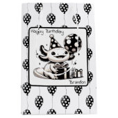 Schwarze und weiße Balkone zum Geburtstag Mittlere Geschenktüte (Vorderseite)