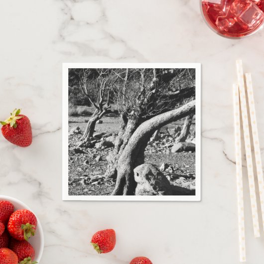 SCHWARZE UND WEISSE BÄUME SERVIETTE (Beispiel)