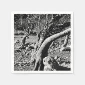 SCHWARZE UND WEISSE BÄUME SERVIETTE (Vorderseite)