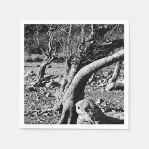 SCHWARZE UND WEISSE BÄUME SERVIETTE