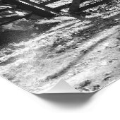 SCHWARZE UND WEISSE BÄUME UND GATE FOTODRUCK (Ecke)