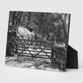 SCHWARZE UND WEISSE BÄUME UND GATE FOTOPLATTE (Seite)