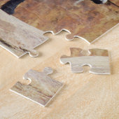 Schwarze und weiße Bergziege auf Felsen Puzzle (Seite)