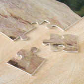 Schwarze und weiße Bergziege auf Felsen Puzzle (Seite)