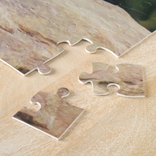 Schwarze und weiße Bergziege auf Felsen Puzzle (Seite)