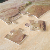 Schwarze und weiße Bergziege auf Felsen Puzzle (Seite)