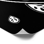 Schwarze und weiße Blätter - Retro-50er Poster (Ecke)