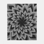 SCHWARZE UND WEISSE BLUME FLEECEDECKE (Vorderseite)