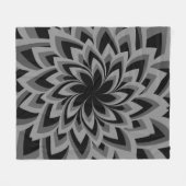 SCHWARZE UND WEISSE BLUME FLEECEDECKE (Vorderseite (Horizontal))