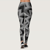 SCHWARZE UND WEISSE BLUME LEGGINGS (Rückseite)