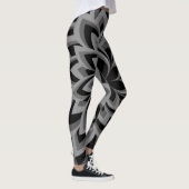 SCHWARZE UND WEISSE BLUME LEGGINGS (Rechts)