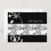 SCHWARZE UND WEISSE BLUME POSTKARTE (Vorne/Hinten)
