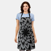 SCHWARZE UND WEISSE BLUME SCHÜRZE (Getragen)