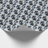 SCHWARZE UND WEISSE BOSTON TERRER GESCHENKPAPIER (Ecke)