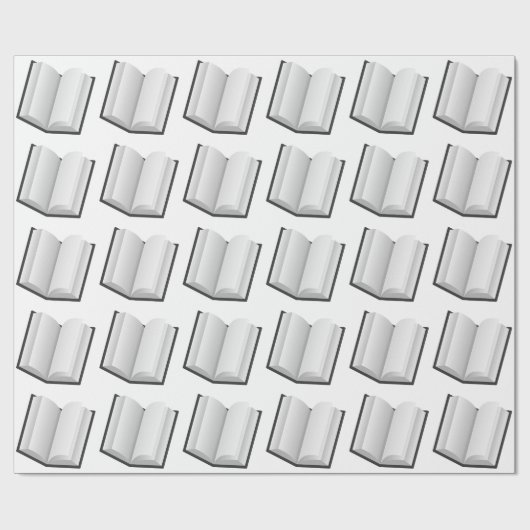 SCHWARZE UND WEISSE BUCHMOTIK GESCHENKPAPIER (Flach)