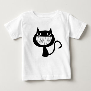 SCHWARZE UND WEISSE CAT-ILLUSTRATION BABY T-SHIRT