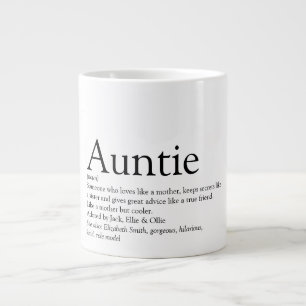 Schwarze und Weiße Coole Spaß Tante Tante Definiti Jumbo-Tasse