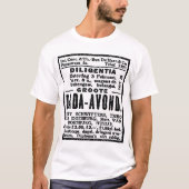SCHWARZE UND WEISSE DADA ART NEWSPAPER-WERBUNG T-Shirt (Vorderseite)