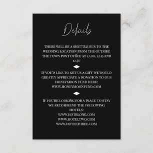 Schwarze und weiße Diamanten-Hochzeitseinlagekarte Begleitkarte