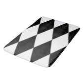 SCHWARZE UND WEISSE DIAMONEN BADEMATTE (Schrägansicht)