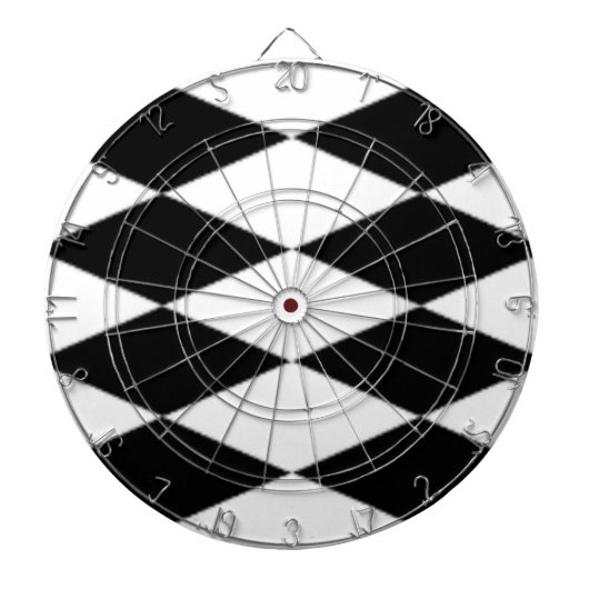 SCHWARZE UND WEISSE DIAMONEN DARTSCHEIBE (vorne)