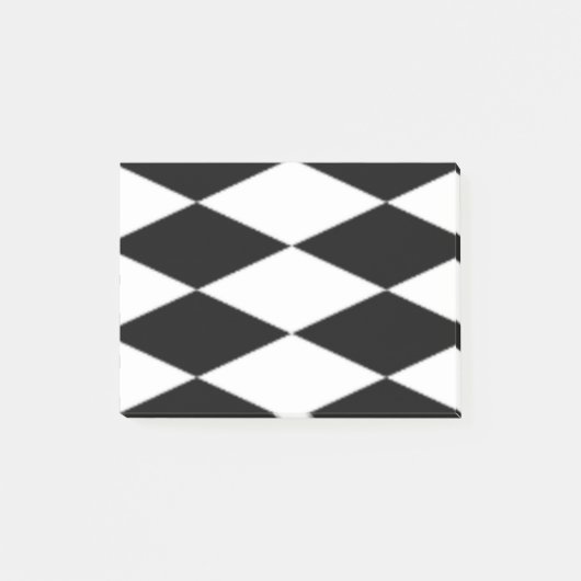 SCHWARZE UND WEISSE DIAMONEN POST-IT KLEBEZETTEL (Vorderseite)