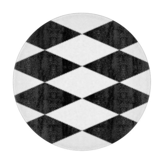 SCHWARZE UND WEISSE DIAMONEN SCHNEIDEBRETT (Vorderseite)