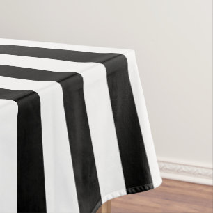Schwarze und weiße dicke Streifen Tischdecke