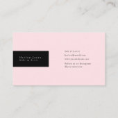 Schwarze und weiße Doodles mit Niedlichem Rosa Visitenkarte (Rückseite)