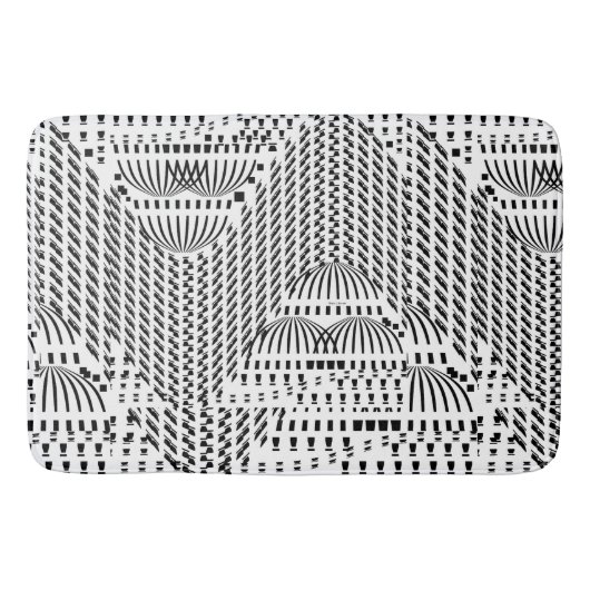 SCHWARZE UND WEISSE DOPPEN BADEMATTE (Vorderseite)