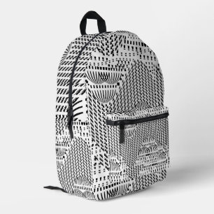 SCHWARZE UND WEISSE DOPPEN BEDRUCKTER RUCKSACK