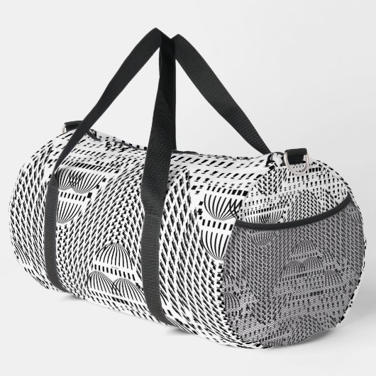 SCHWARZE UND WEISSE DOPPEN DUFFLE BAG (Rechte Ecke)