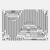 SCHWARZE UND WEISSE DOPPEN GESCHENKPAPIER SET (Vorderseite)