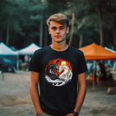 Schwarze und Weiße Drachen T-Shirt