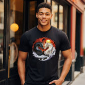 Schwarze und Weiße Drachen T-Shirt