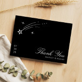 Schwarze und weiße elegante himmlische Hochzeit Dankeskarte