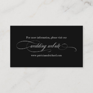 Schwarze und weiße elegante Hochzeitswebsite Visitenkarte