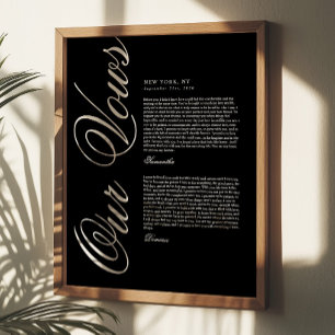 Schwarze und weiße elegante moderne Schrift Hochze Poster